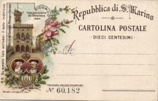 San Marino royal palace, numbered, litho