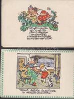 Cseh mesék és mondókák: 13 db futott, régi lap Mikolas Ales és M. Fisherová-Kvechová illusztrációiva...