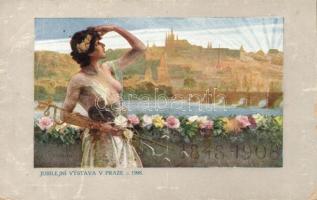 Jubilee Exhibition Praha, 1908, Art Nouveau s: V. Oliva (Rb)