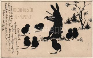 Easter bunny, silhouettes
