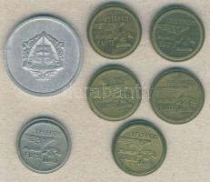 Miskolci étkezési bárca + 6db Magyar Posta telefonérme T:2,3