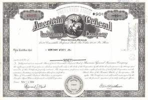 USA / Texas 1964. American General Insurance Company általános biztosító részvénye T:II-