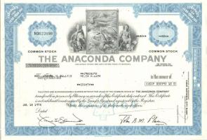 USA / Montana 1975. The Anaconda Company rézbánya és rézfeldolgozó ipar részvénye T:II