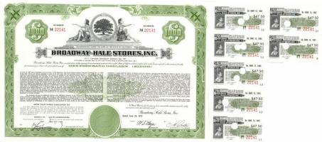 USA / California 1972. Broadway-Hale Stores Inc. kiskereskedés részvénye T:I-