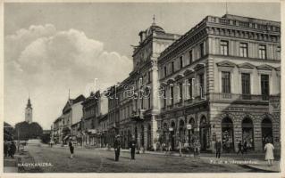 Nagykanizsa Fő út a városházával és Fischel Fülöp boltjával