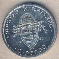 1938. 5P "Szent István" Ag T:2 apró ph