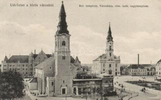 Kecskemét Református templom, Városháza és Katolikus nagytemplom