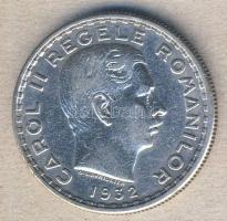 Románia 1932. 100L Ag "II.Károly" T:3+