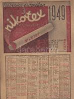 1949 Nikotex dohányreklámos asztali naptár / Table calendar tobacco commercial