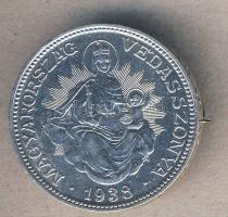 1938 2P Ag "Madonna" T:2- apró ph. kitűzőként használható