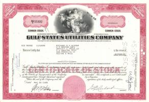 USA / Beaumont, Texas 1965. Gulf States Utilities Company elektromos áram ellátó társaság részvénye T:I-