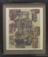Barta István (1892-1976): Kompozíció 1964 Monotípia, jelzett, keretben 34x42 cm