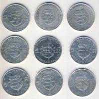 1947. 5Ft Ag (9x) "Kossuth" T:2,3 ph