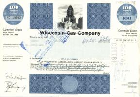 USA / Wisconsin 1979. Wisconsin Gas Company földgázszolgáltató társaság részvénye T:I-