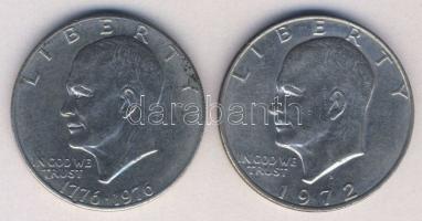 USA 1972,1976. 1$ "Eisenhower" (2x) T:3+