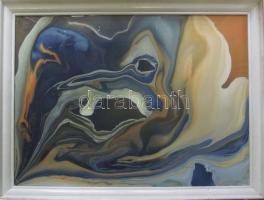 Winkler Attila kortárs festő: Kompozíció, graffiti-festék-műanyag, jelzett, keretben 60x90cm