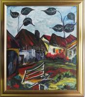Winkler Attila kortárs festő: Tájkép, olaj-vászon, jelzett, keretben 50x60cm