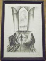 Ruzicskay György (1896-1993): A csodagyerek; kőnyomat-papír, jelzett, keretben  34x65cm