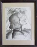 Ruzicskay György (1896-1993): Liszt Ferenc - Apotheosis; kőnyomat-papír, jelzett, keretben  38x52cm