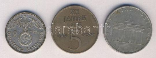 Német 3. Birodalom 1939A 2M Ag "Hindenburg" T:3 ph. + NDK 1969-71. 5M (2x) T:3 ph.