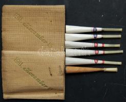 6 db régi szivarszipka tokban