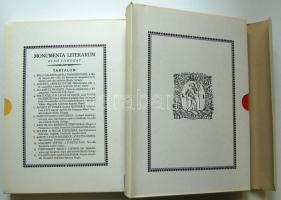 Monumenta literarum. (A világirodalom kisebb remekművei. Kner hasonmás kiadás A könyvdíszeket tervez...