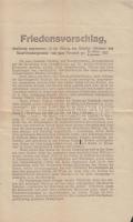 1917 Orosz röplap, a szovjetkormány békeajánlatának kivonatával német nyelven / Offer for peace-treaty flyer from the new Soviet government in German
