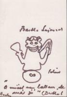 Schéner Mihály festőművész kiállítási meghívója, rajta a művész saját kezű rajzával és dedikálásával