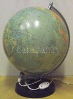 Régi világítós földgömb, szélességi és hosszúsági fokok beállíthatóságával
