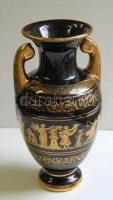 Manousus jelzéssel ellátott görög porcelán váza kézzel aranyozva 24K arannyal / Handgolded chinaware vase 24 cm