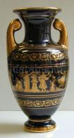 Manousus jelzéssel ellátott görög porcelán váza kézzel aranyozva 24K arannyal / Handgolded chinaware...