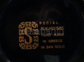 Manousus jelzéssel ellátott görög porcelán váza kézzel aranyozva 24K arannyal / Handgolded chinaware...