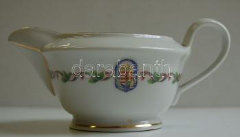 cca 1930 Vitézi jelvénnyel díszített Zsolnay kiöntő / Zsolnay chinaware with the sign of the Vitez order 15x9 cm