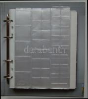 Keményfedeles gyűrűs éremalbum, 20 lap, 532db különböző méretű érme tárolására alkalmas