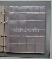 Keményfedeles gyűrűs éremalbum, 20 lap, 532db különböző méretű érme tárolására alkalmas