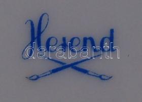 Herendi jelzéssel ellátott kézzel festett "Utasellátó" porcelán tál (sérült) / Herendi han...