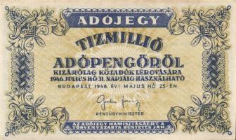 1946. 10.000.000AP T:II+ hajtatlan, kicsit foltos