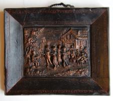 Vigalmat ábrázoló viaszkép / Wax picture 17x14 cm