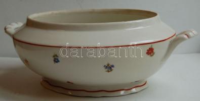 Zsolnay jelzéssel ellátott virágokkal díszített porcelán tál / Zsolnay chinaware bowl35x23x12 cm