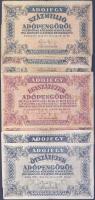 1946. 50.000AP + 100.000AP (3x) vízjeles papíron, mindegyik vágási hibás + 500.000AP (2x) fehér papír + 100.000.000AP (3x) T:II+,II,III