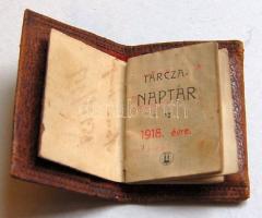 1918 Tárca-naptár kis bőr tokban