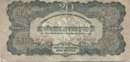 Kis pengő, forint tétel: 1930. 20Ft (2x) 1936. 10P (3x) + 1944. 20P Vörös Hadsereg" 1945. 500P ...