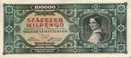 1946. 100.000MP látványos nyomdai hibával T:II