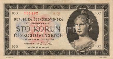 Csehszlovákia 1945 100K T:II
