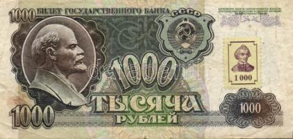 Szovjetunió 1991. 1000R bélyeggel + Orosz Föderáció 1992. 1000R bélyeggel + 5000R (2x) T:III,IV