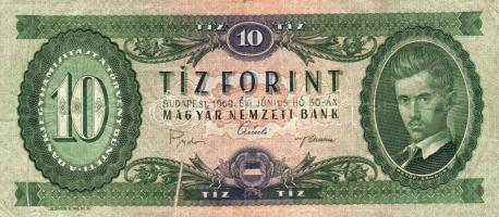1969 10Ft látványos papírránccal! T:II