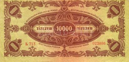 1945 10000P tévnyomatos bélyeggel T:II