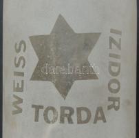 1943 "Weiss Izidor Torda" tejes üveg Dávid-csillaggal