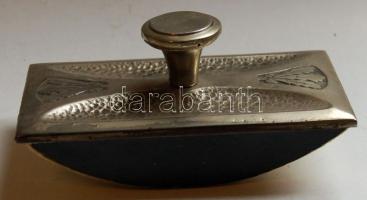 Régi fa és fém tinta itató tapper 13x7 cm