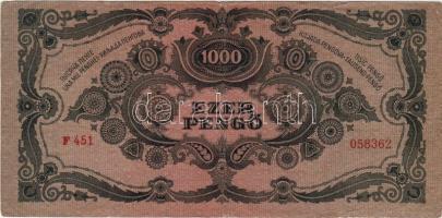 1945 1000P tévnyomatos bélyeggel T:II